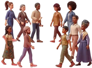 Grupo de personajes diversos